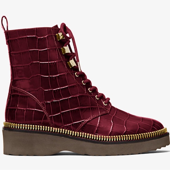 Michael Kors Haskell Crocodile Embossed Leather
Combat Boot - Picture 4 of 7